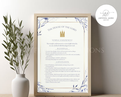 LDS Temple Covenants & Blessings Printable - Missionary & Wedding Gift