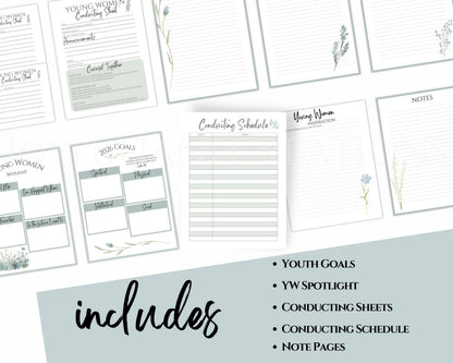2026 Young Women Presidency Planner - "Walk with Me" Editable LDS Youth Theme Binder