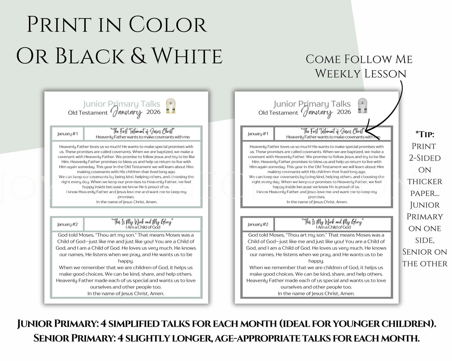 2026 LDS Primary Talks - 104 Pre-Written Talks & 52 Scriptures for Old Testament