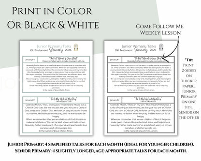 2026 LDS Primary Talks - 104 Pre-Written Talks & 52 Scriptures for Old Testament