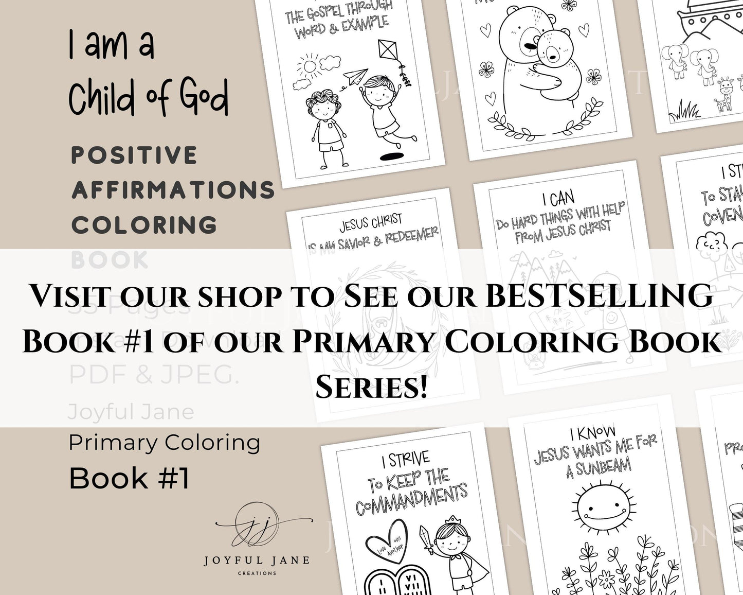 LDS Primary Coloring Book - 40 Pages "I Am a Child of God" & Primary Songs