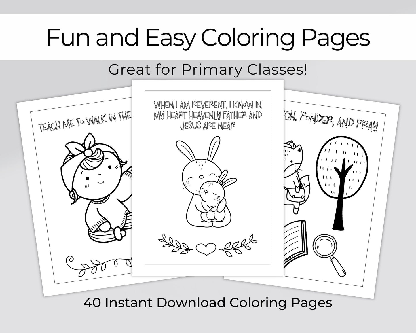 LDS Primary Coloring Book - 40 Pages "I Am a Child of God" & Primary Songs
