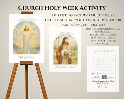 Holy Week Study Cards - Easter Story Printables with QR Code Videos DIGITAL DOWNLOAD