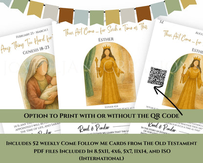 2026 Come Follow Me Old Testament Study Cards - LDS Weekly Scripture Printables