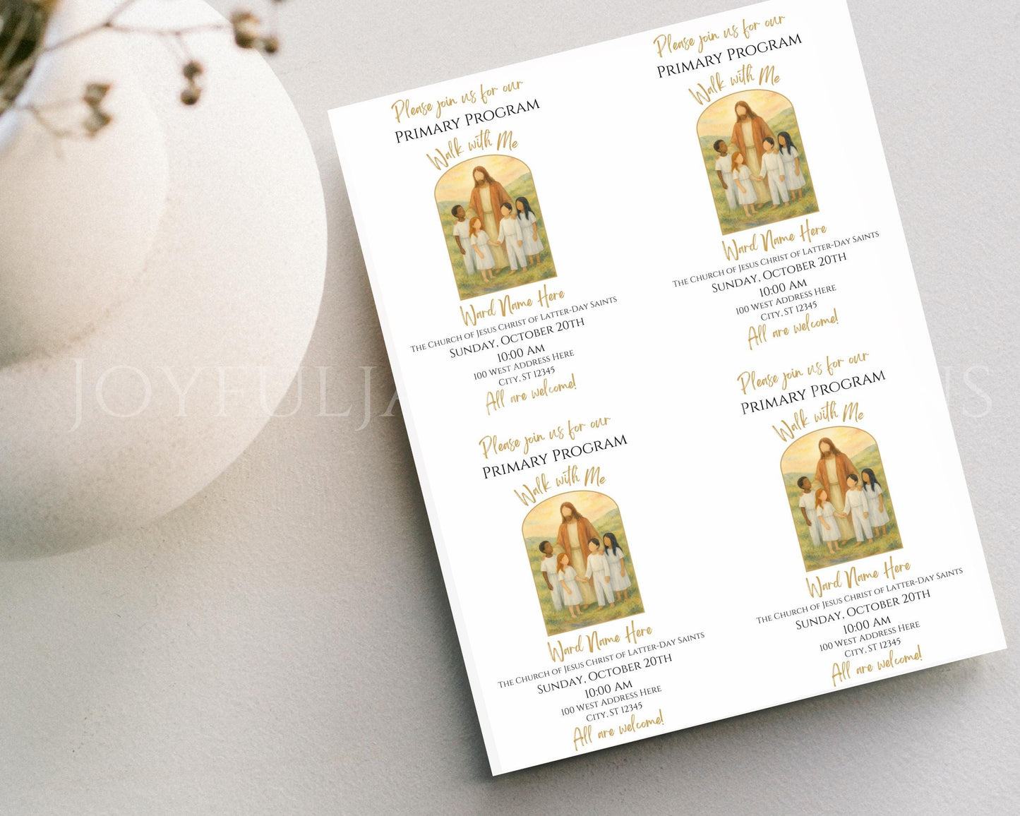 LDS Primary Program Invitation - Customizable Canva Template with Mobile Invite