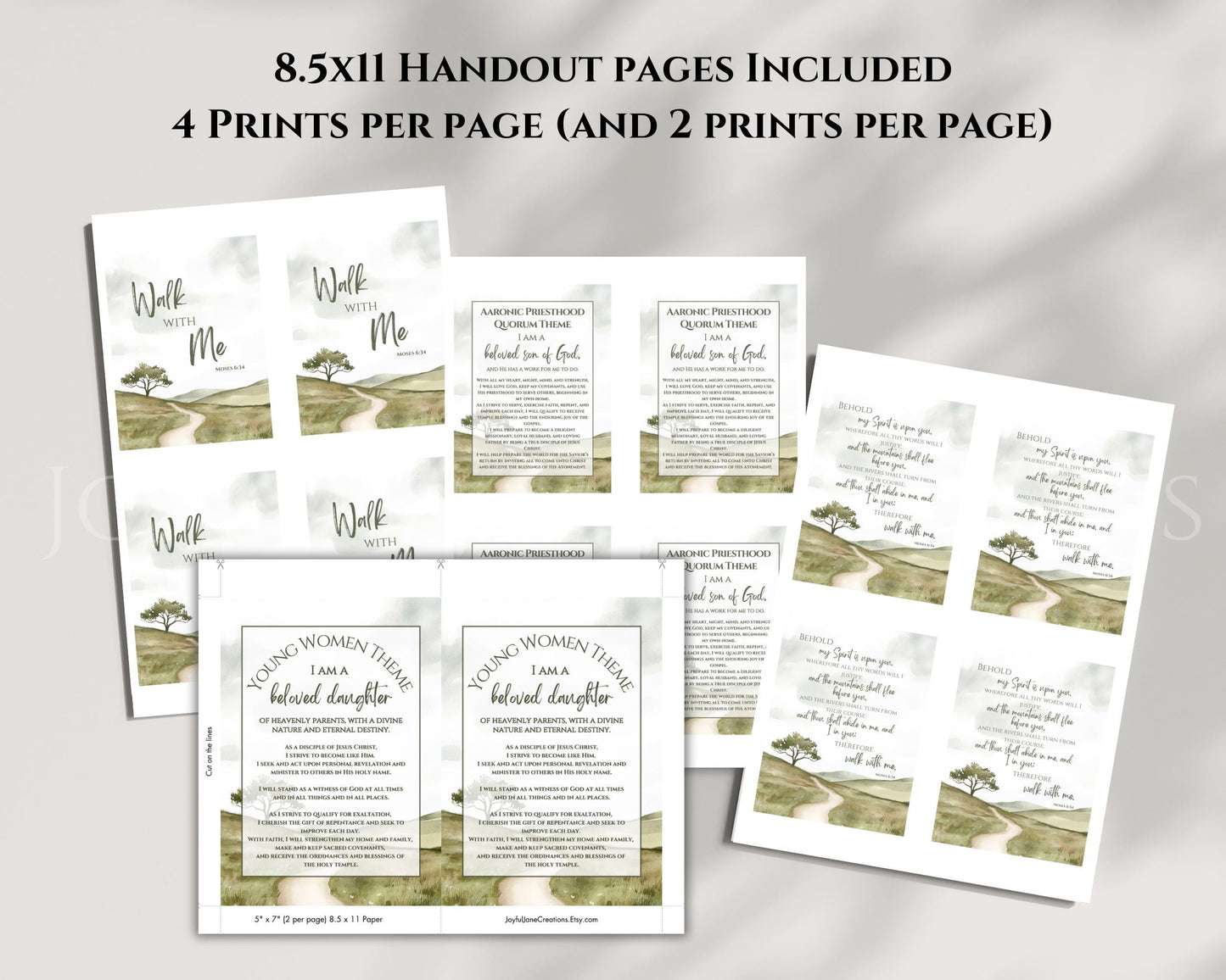 2026 LDS Youth Theme Bundle - "Walk with Me" Moses 6:34 - 4 Design Set