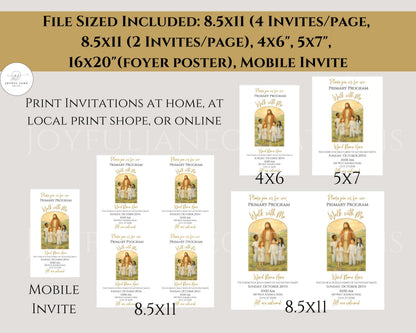 LDS Primary Program Invitation - Customizable Canva Template with Mobile Invite
