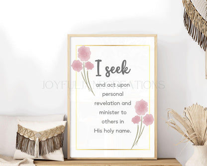 LDS Young Women Theme Affirmation Cards - "I Am a Disciple of Jesus Christ" Printable Set