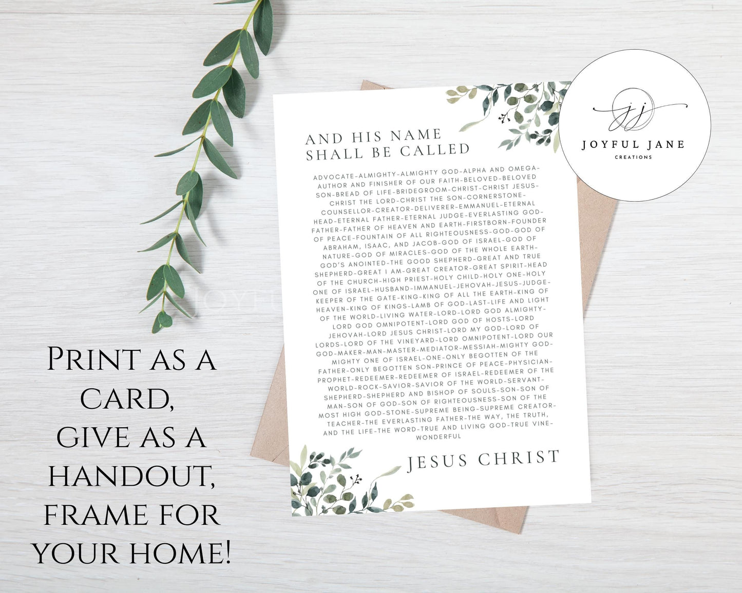 Names of Christ Printable Set - Christian Devotion Cards & Wall Art