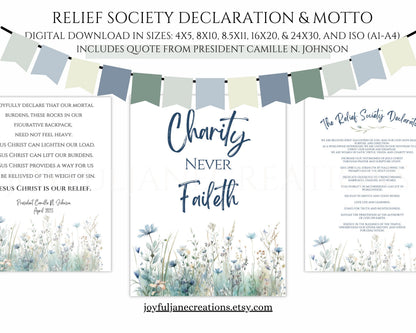 LDS Relief Society Bulletin Board Kit - Editable Banners, Quotes & Birthday Lists
