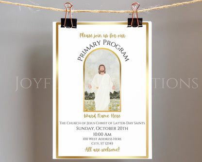 LDS Primary Program Invitation - Customizable Canva Template with Mobile Invite