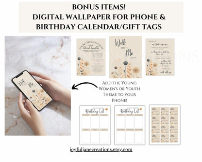 2026 LDS Youth Theme Bulletin Board Kit - "Walk with Me" Complete Digital Package