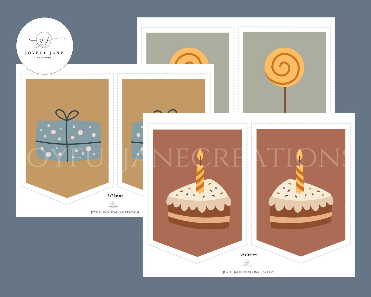 Happy Birthday Banner Printable - DIY Party Decoration Digital Download