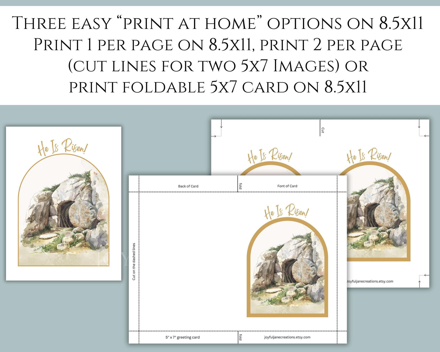 "He is Risen" Easter Wall Art - Jesus Christ Victorious Holy Week Printable