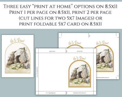 "He is Risen" Easter Wall Art - Jesus Christ Victorious Holy Week Printable