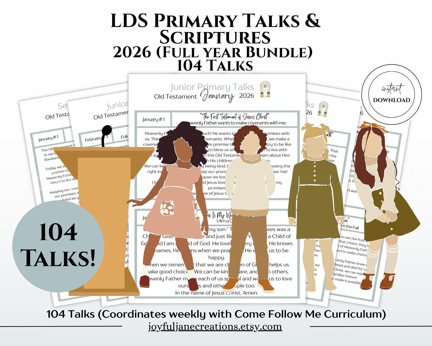 2026 LDS Primary Talks - 104 Pre-Written Talks & 52 Scriptures for Old Testament