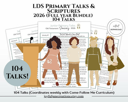2026 LDS Primary Talks - 104 Pre-Written Talks & 52 Scriptures for Old Testament