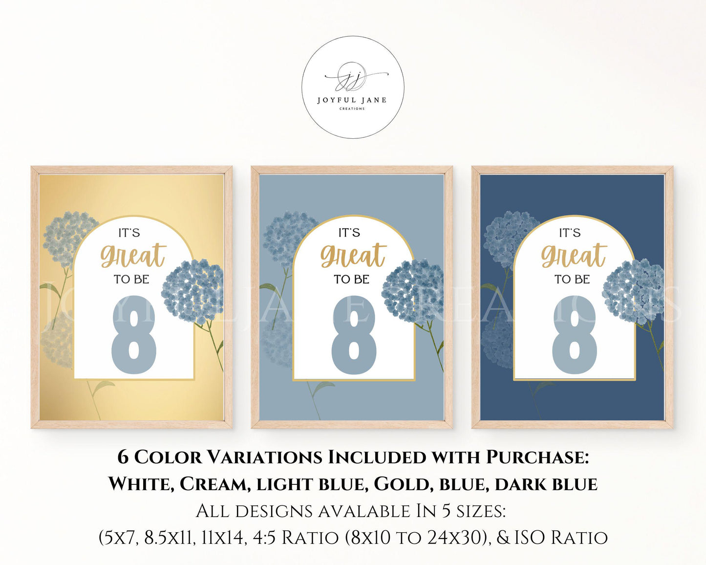 "It's Great to be 8" LDS Primary Baptism Printable - 6 Colors Available