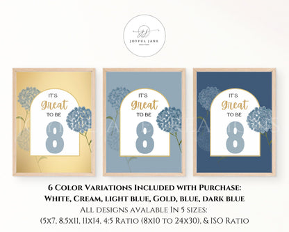 "It's Great to be 8" LDS Primary Baptism Printable - 6 Colors Available