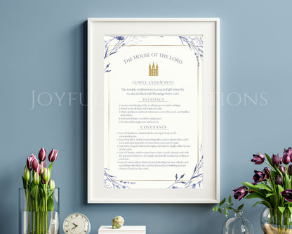 LDS Temple Covenants & Blessings Printable - Missionary & Wedding Gift