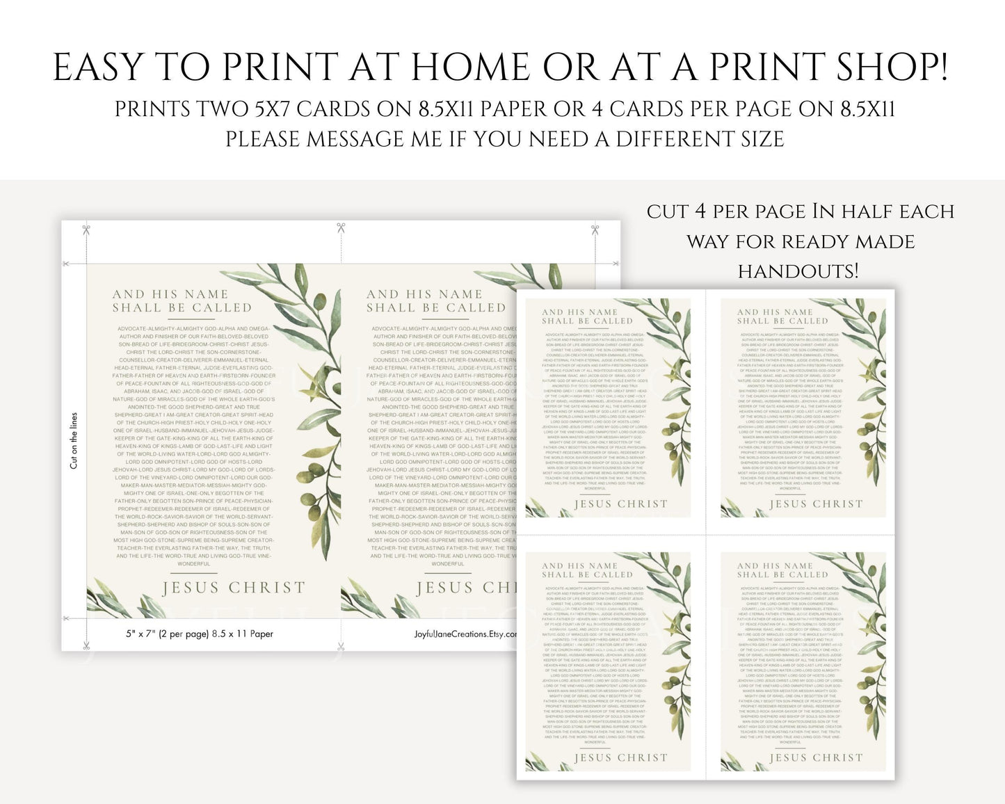 Names of Christ Printable - Christian Devotion Cards & Bible Study Art