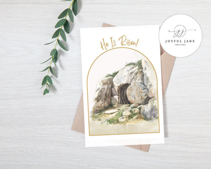 "He is Risen" Easter Wall Art - Jesus Christ Victorious Holy Week Printable