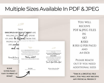 President Russell M. Nelson - 50 Printable Quote Cards with QR Codes - Digital Download