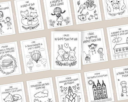 LDS Primary Affirmations Coloring Book - 35 Pages "I Am a Child of God"