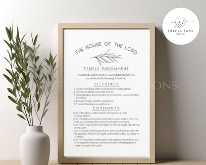 LDS Temple Covenants & Blessings Printable - Missionary & Wedding Gift