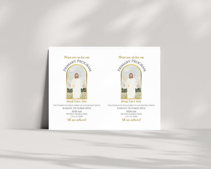 LDS Primary Program Invitation - Customizable Canva Template with Mobile Invite