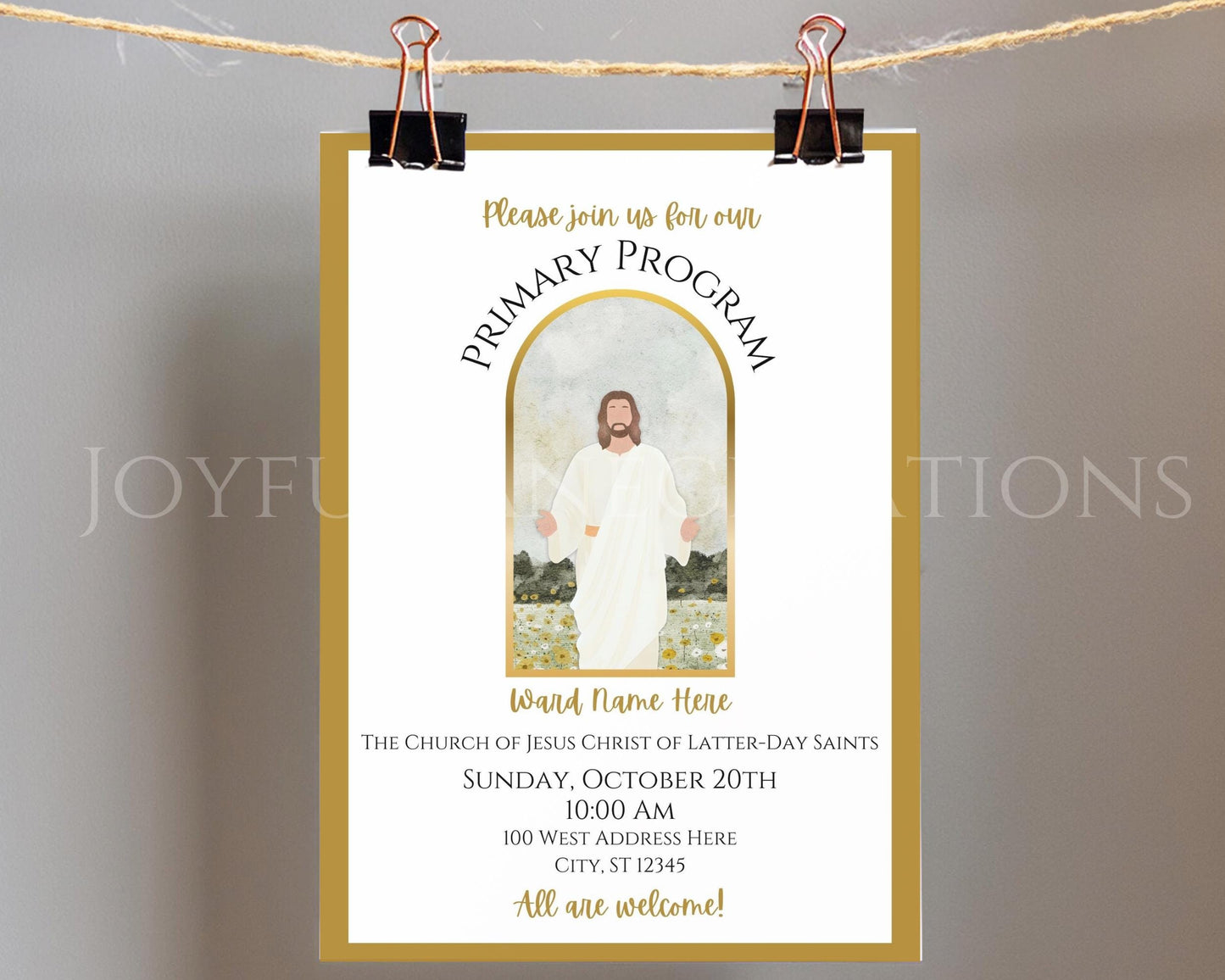 LDS Primary Program Invitation - Customizable Canva Template with Mobile Invite