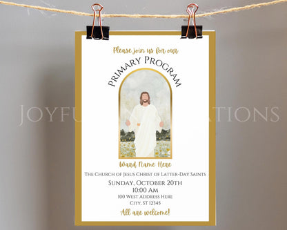 LDS Primary Program Invitation - Customizable Canva Template with Mobile Invite