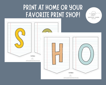 DIY Printable Banner Kit - Back to School