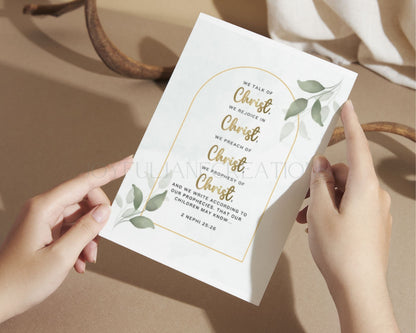 2 Nephi 25:26 Scripture Art - "We Talk of Christ" Book of Mormon Printable