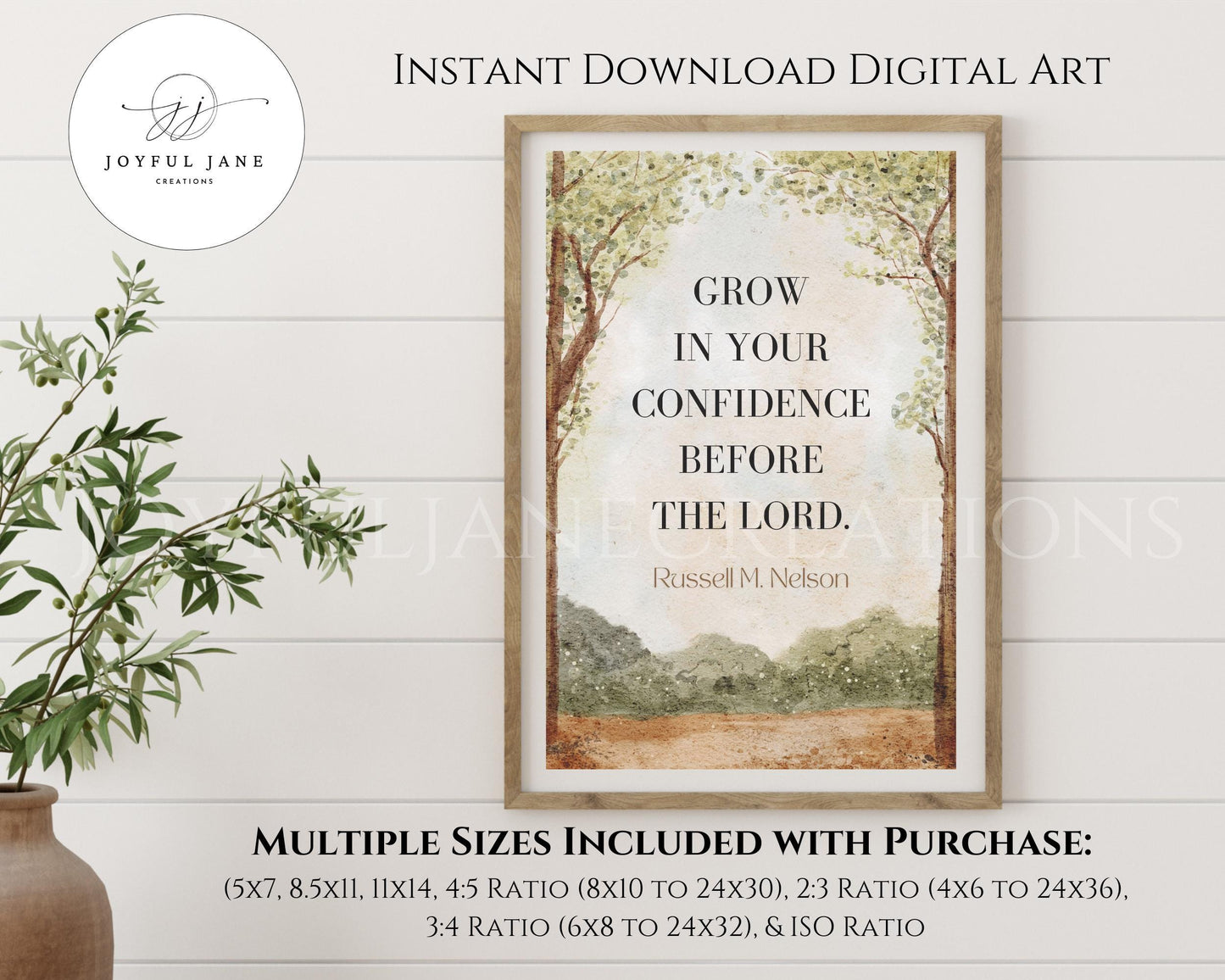 "Grow in Your Confidence" - Russell M. Nelson Quote LDS Printable