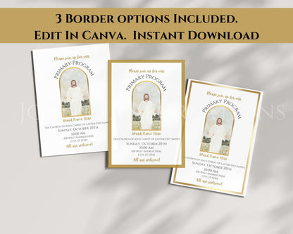 LDS Primary Program Invitation - Customizable Canva Template with Mobile Invite