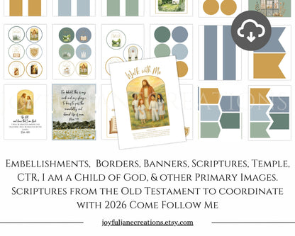 2026 Primary Bulletin Board Kit - Old Testament Come Follow Me LDS Printables