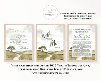 2026 LDS Youth Theme Bundle - "Walk with Me" Moses 6:34 - 4 Design Set
