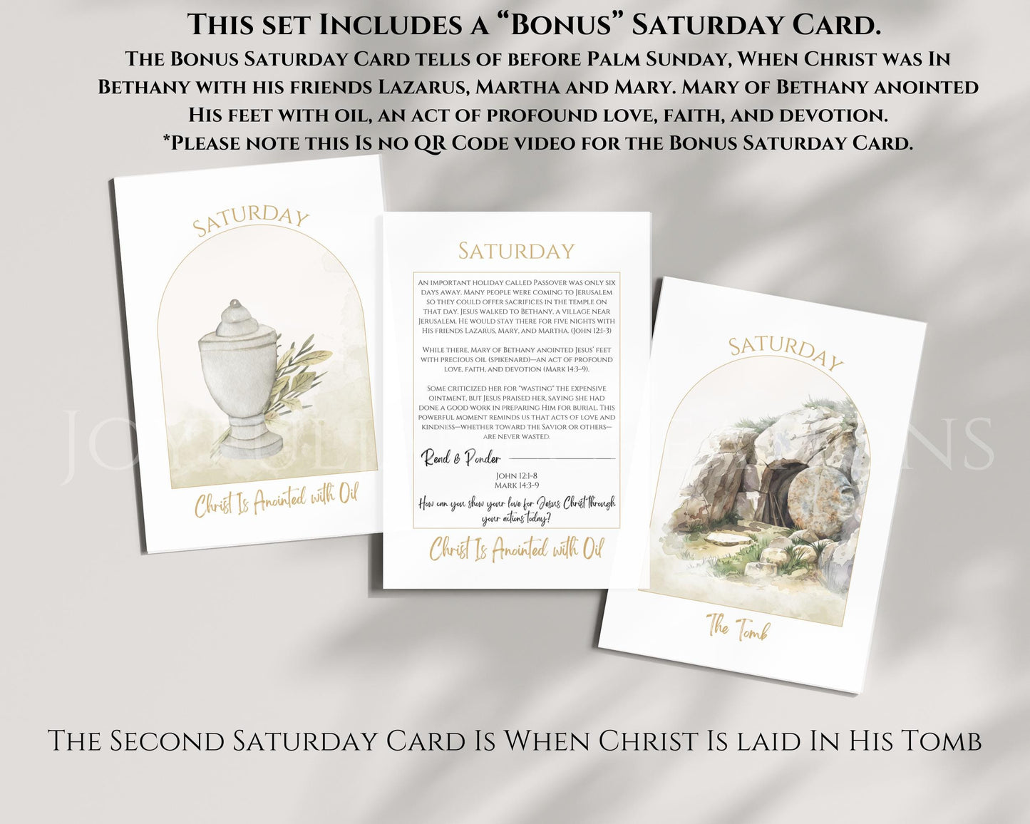 Holy Week Study Cards - Easter Story Printables with QR Code Videos