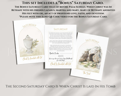 Holy Week Study Cards - Easter Story Printables with QR Code Videos