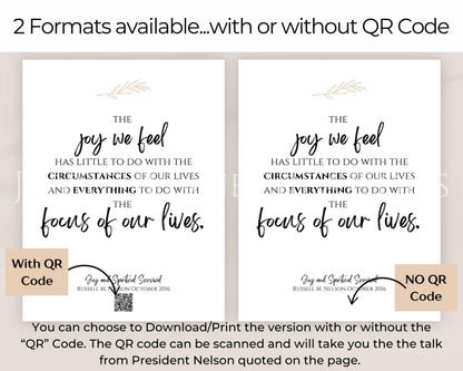 President Russell M. Nelson - 50 Printable Quote Cards with QR Codes - Digital Download