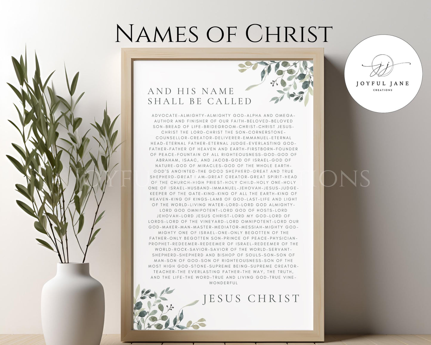 Names of Christ Printable Set - Christian Devotion Cards & Wall Art