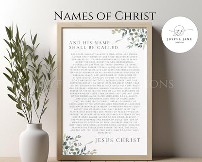 Names of Christ Printable Set - Christian Devotion Cards & Wall Art