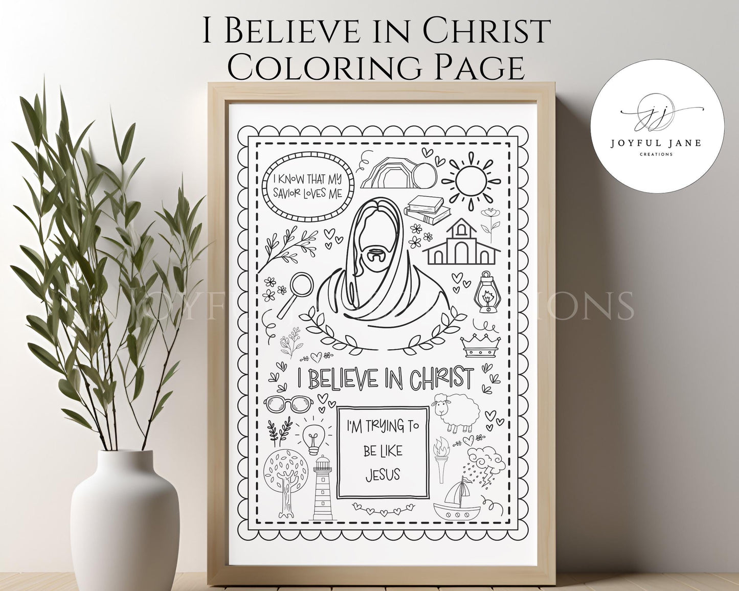 "I Believe in Christ" LDS Coloring Page - Primary & Youth Activity Printable