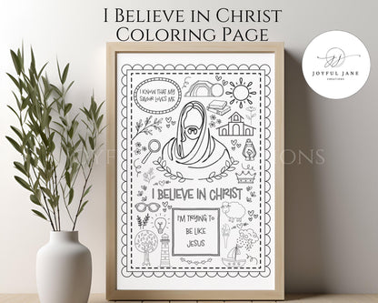 "I Believe in Christ" LDS Coloring Page - Primary & Youth Activity Printable