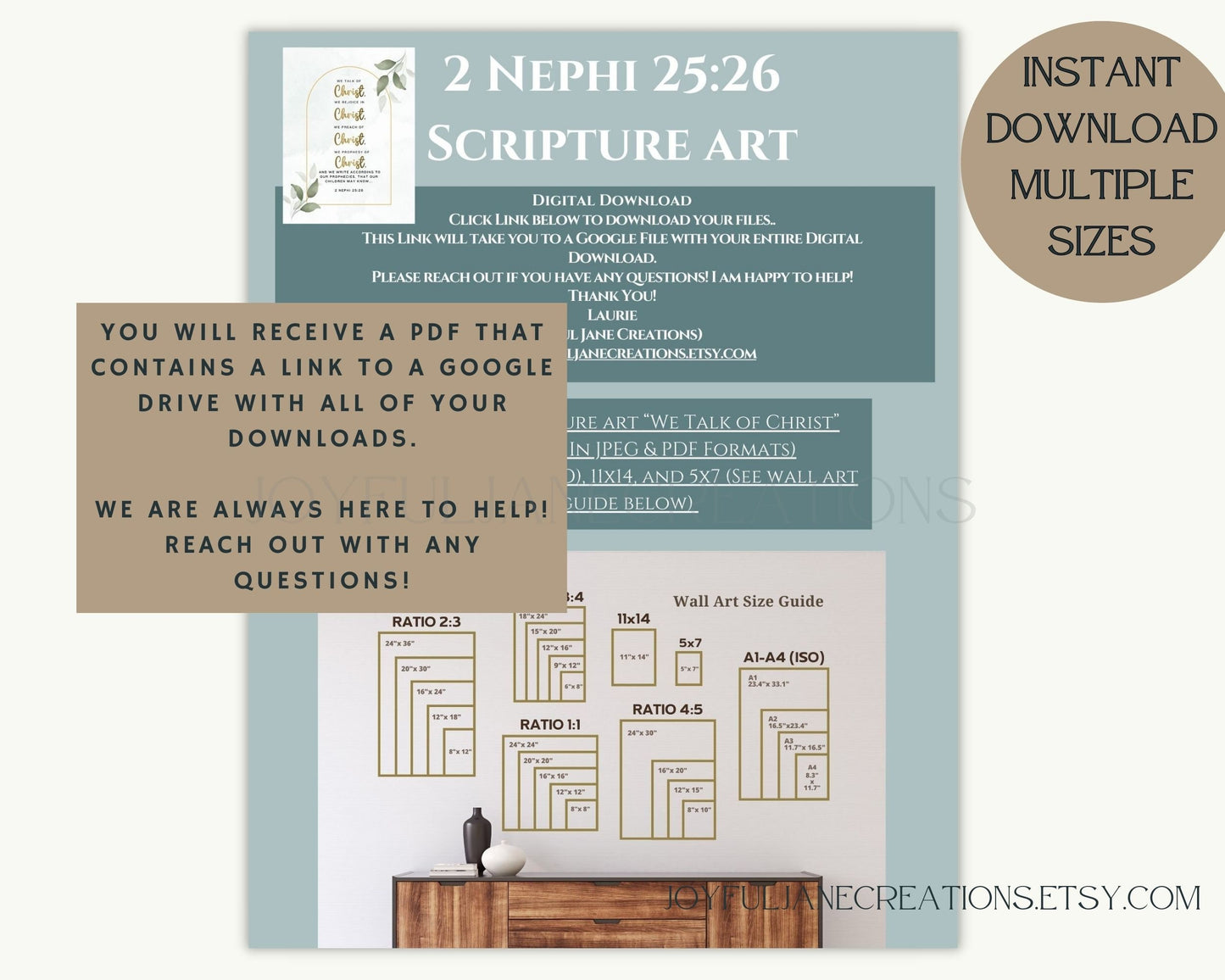 2 Nephi 25:26 Scripture Art - "We Talk of Christ" Book of Mormon Printable