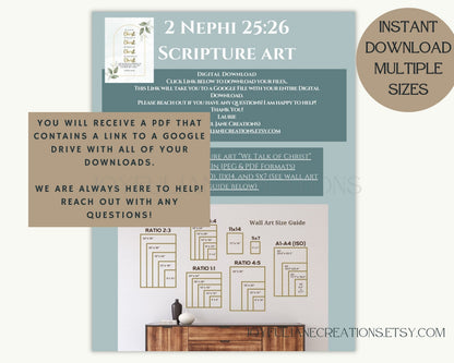 2 Nephi 25:26 Scripture Art - "We Talk of Christ" Book of Mormon Printable