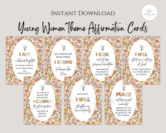 LDS Young Women Theme Affirmation Cards - "I Am a Disciple of Jesus Christ" Printable Set