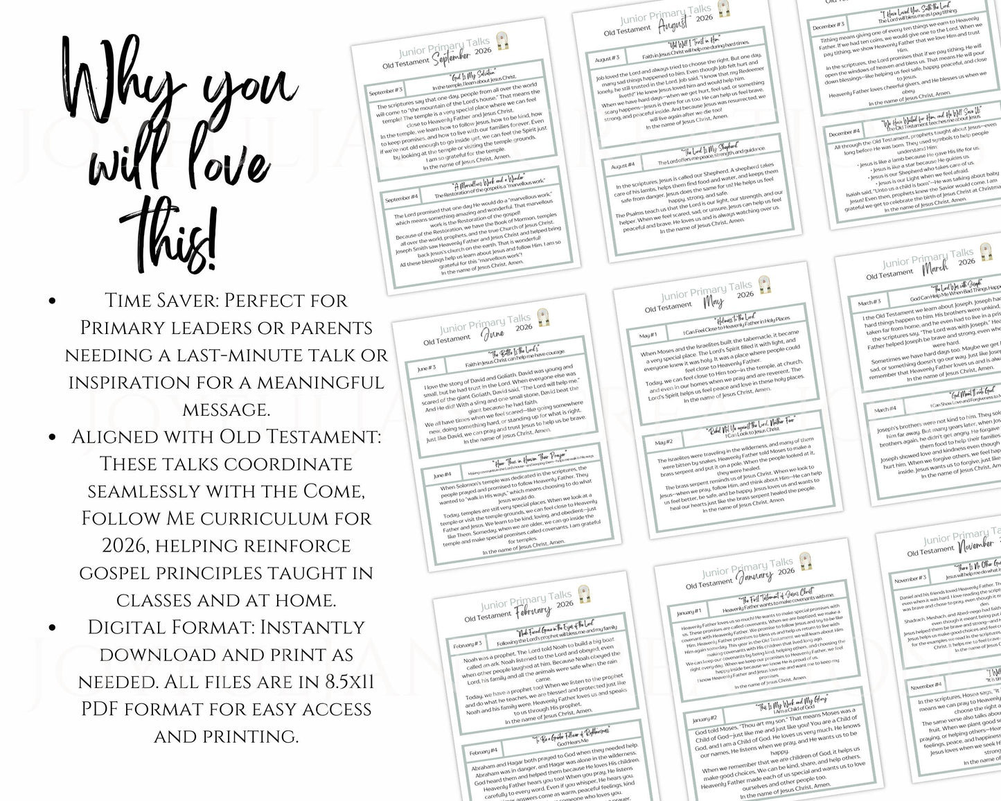 2026 LDS Primary Talks - 104 Pre-Written Talks & 52 Scriptures for Old Testament