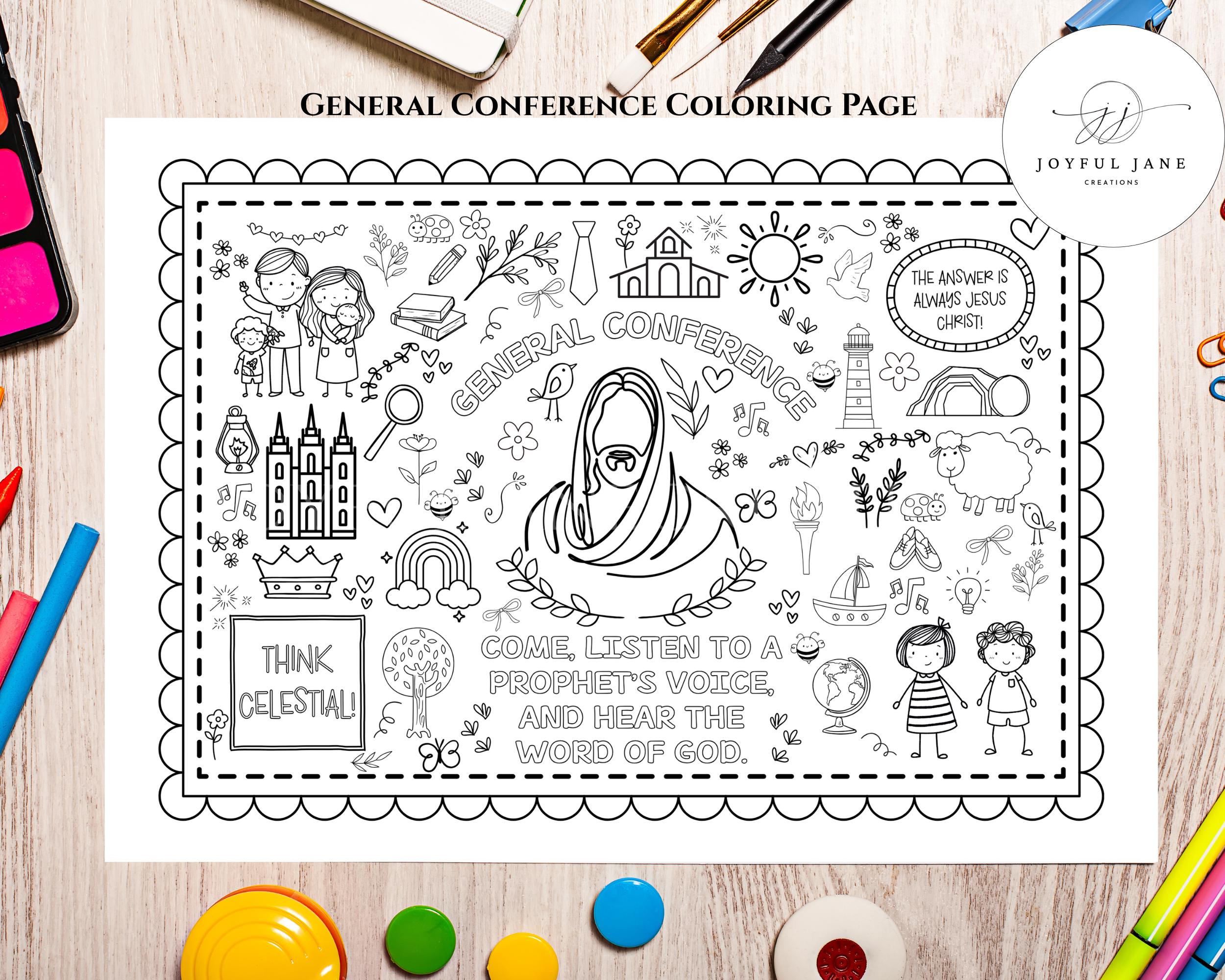 General Conference Coloring Page - Printable Poster for Conference & A ...